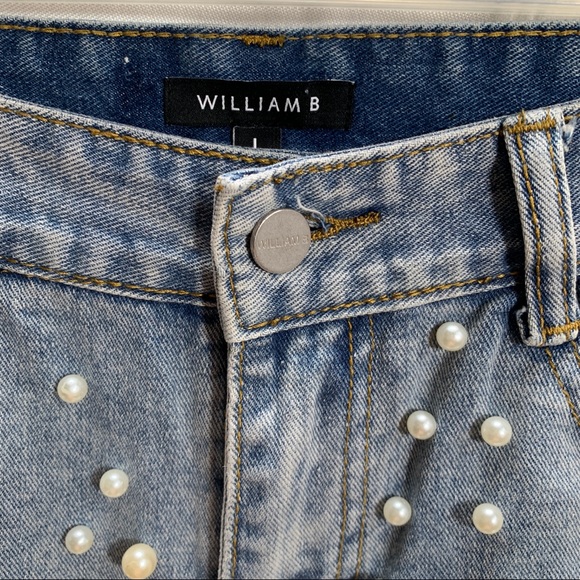 William B Denim Cutoffs Pearl Womens Size Large - Picture 2 of 4